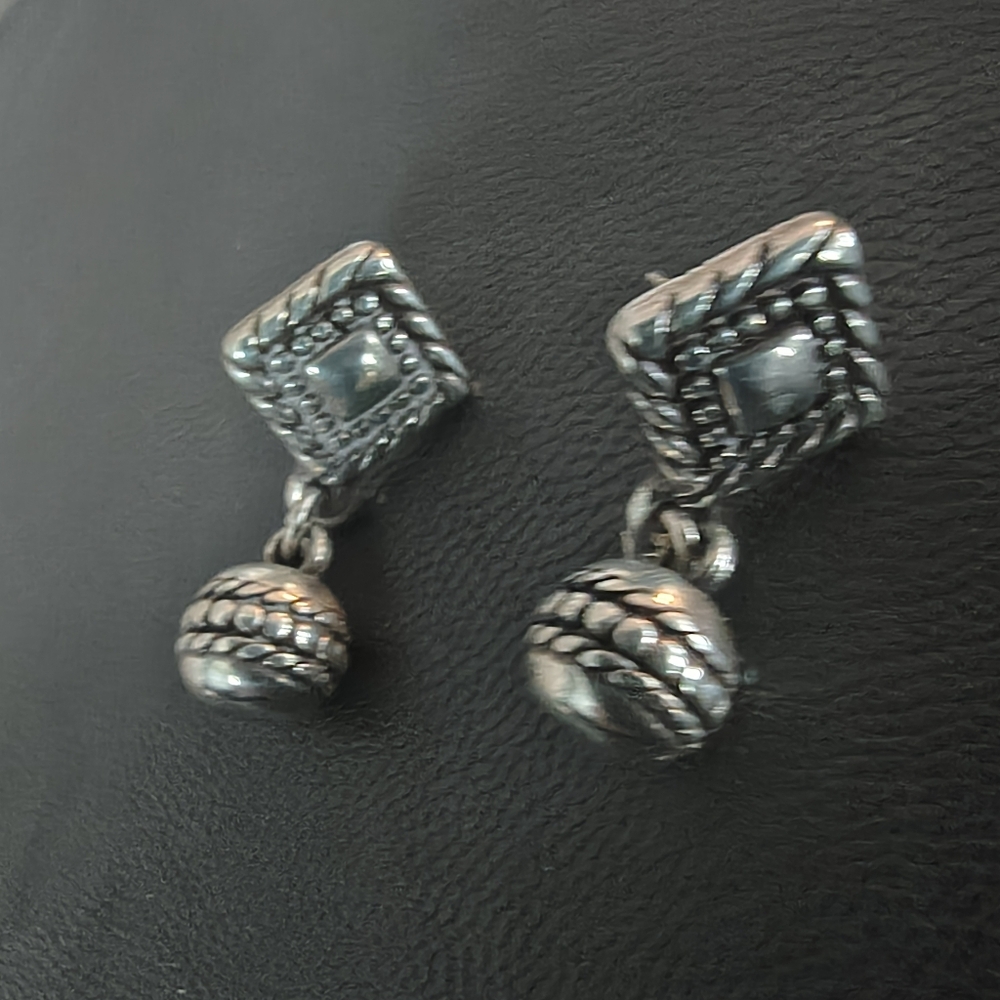 Brighton Silver Geometric Dangle Earrings